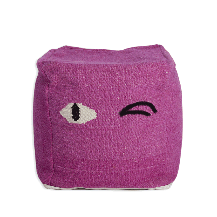Magenta Eye Pouf